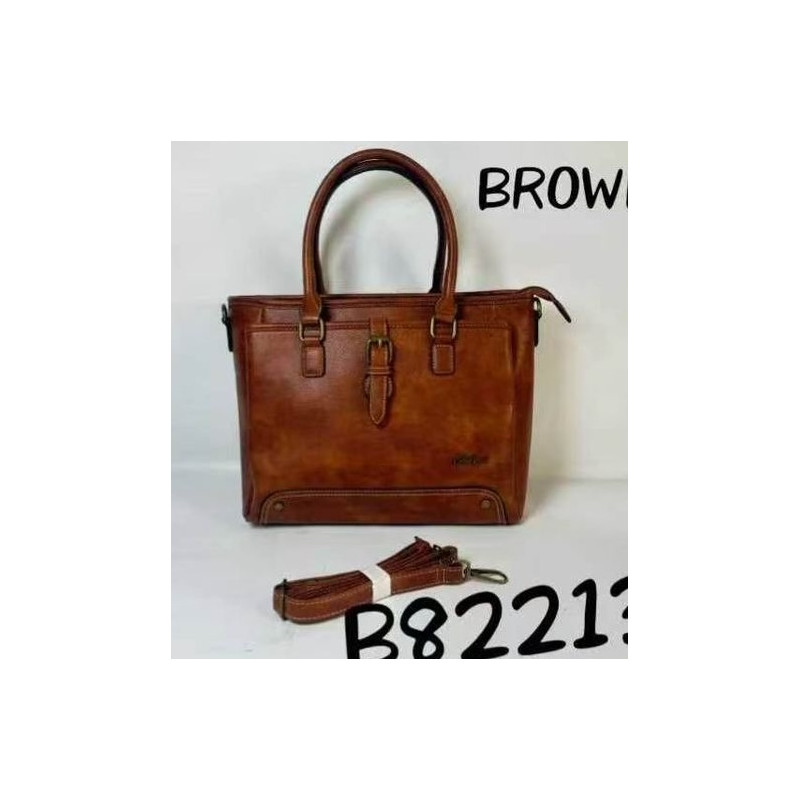 Cotton Road Triple Compartment Handbag - Brown