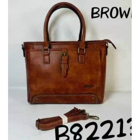 Cotton Road Triple Compartment Handbag - Brown