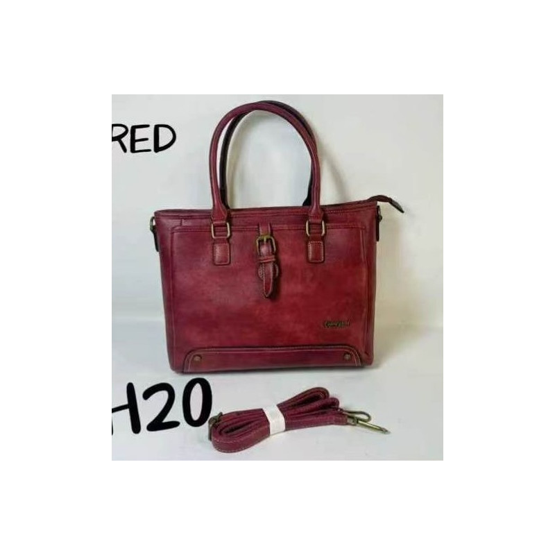 Cotton Road Triple Compartment Handbag - Red