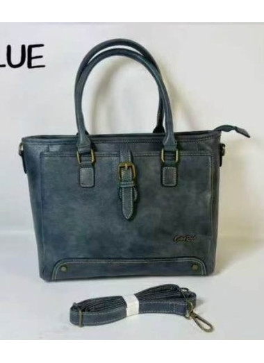 Cotton Road Triple Compartment Handbag - Blue
