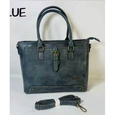 Cotton Road Triple Compartment Handbag - Blue