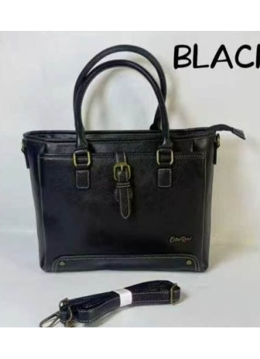 Cotton Road Triple Compartment Handbag - Black