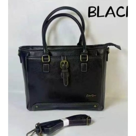 Cotton Road Triple Compartment Handbag - Black